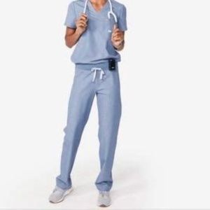 FIGS Scrub Pants Livingston Heathered Indigo Size S